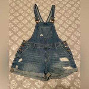 Denim Overall Shorts